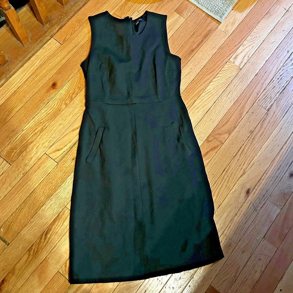 Lands End Dress Womens Size 4 Black Ponte Knit Pocket Stretch Sleeveless T52-32